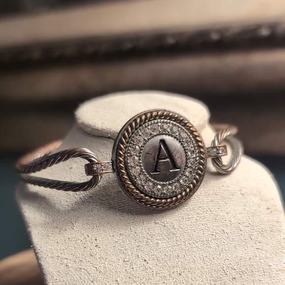 Gold and Silver Cable Monogram Bracelet - Picture 8 of 8